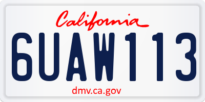 CA license plate 6UAW113