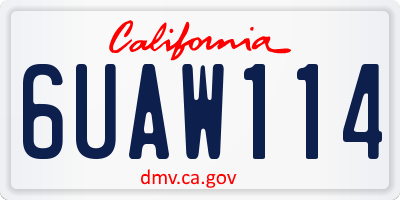 CA license plate 6UAW114