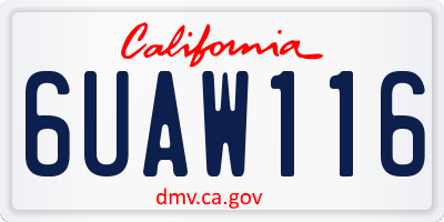 CA license plate 6UAW116
