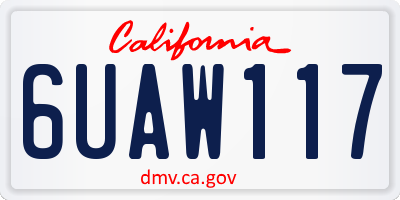 CA license plate 6UAW117