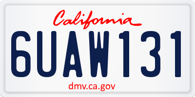 CA license plate 6UAW131