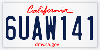 CA license plate 6UAW141