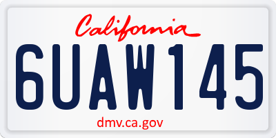 CA license plate 6UAW145