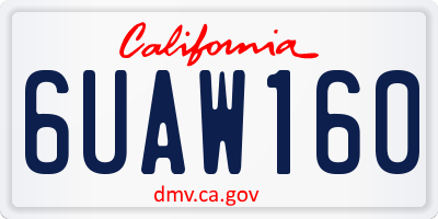 CA license plate 6UAW160