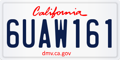 CA license plate 6UAW161