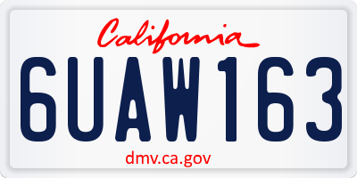 CA license plate 6UAW163