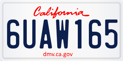 CA license plate 6UAW165