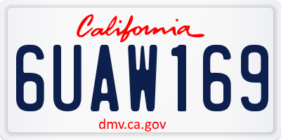 CA license plate 6UAW169