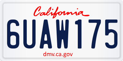 CA license plate 6UAW175