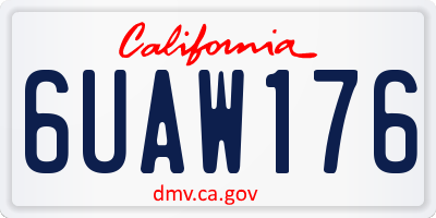 CA license plate 6UAW176