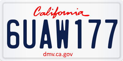 CA license plate 6UAW177