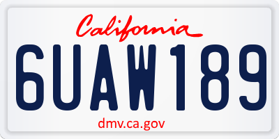 CA license plate 6UAW189
