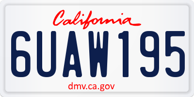 CA license plate 6UAW195
