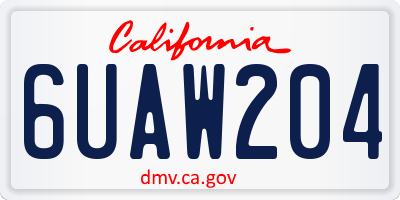 CA license plate 6UAW204