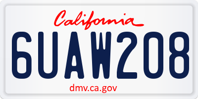 CA license plate 6UAW208