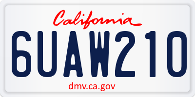 CA license plate 6UAW210