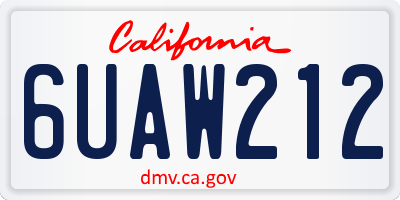 CA license plate 6UAW212