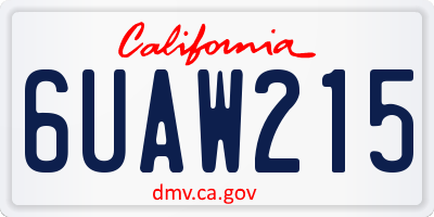 CA license plate 6UAW215