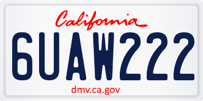 CA license plate 6UAW222