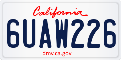 CA license plate 6UAW226