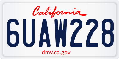 CA license plate 6UAW228
