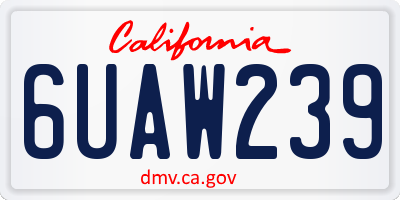 CA license plate 6UAW239