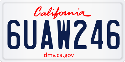 CA license plate 6UAW246