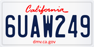 CA license plate 6UAW249
