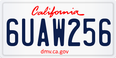 CA license plate 6UAW256