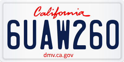 CA license plate 6UAW260