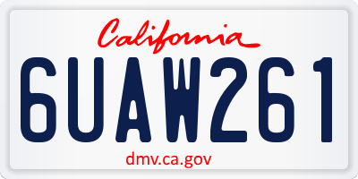 CA license plate 6UAW261