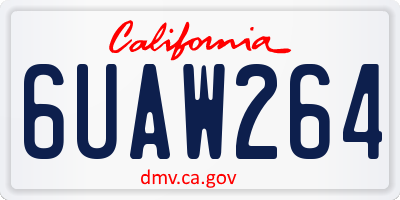 CA license plate 6UAW264