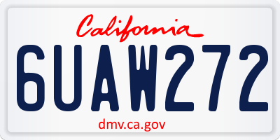 CA license plate 6UAW272