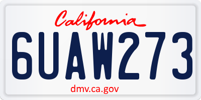 CA license plate 6UAW273
