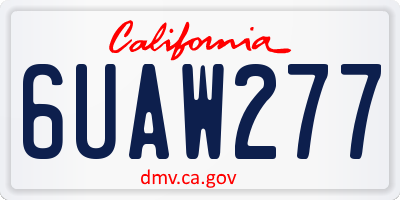 CA license plate 6UAW277