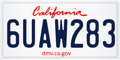CA license plate 6UAW283