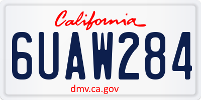 CA license plate 6UAW284