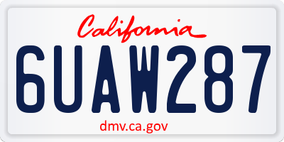CA license plate 6UAW287