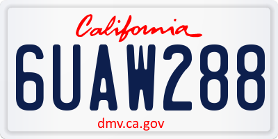 CA license plate 6UAW288