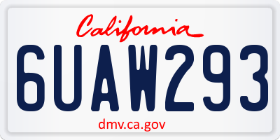 CA license plate 6UAW293