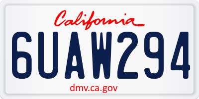 CA license plate 6UAW294