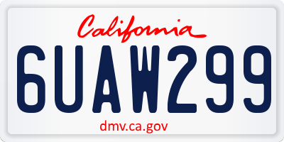 CA license plate 6UAW299