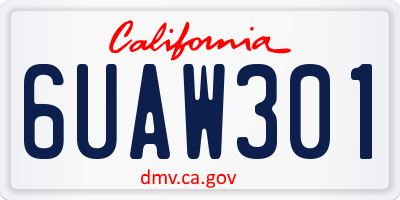 CA license plate 6UAW301
