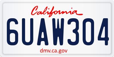 CA license plate 6UAW304