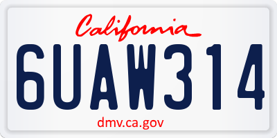 CA license plate 6UAW314