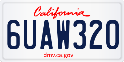 CA license plate 6UAW320
