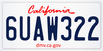 CA license plate 6UAW322