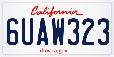 CA license plate 6UAW323