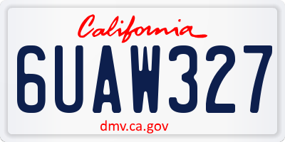 CA license plate 6UAW327