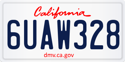 CA license plate 6UAW328